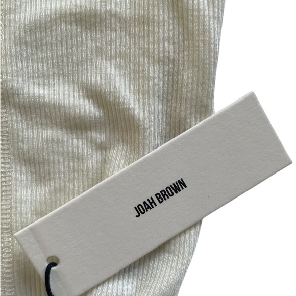 Joah Brown Contrast Stitch Crop Top – Bone Rib (NWT) - Picture 4 of 4